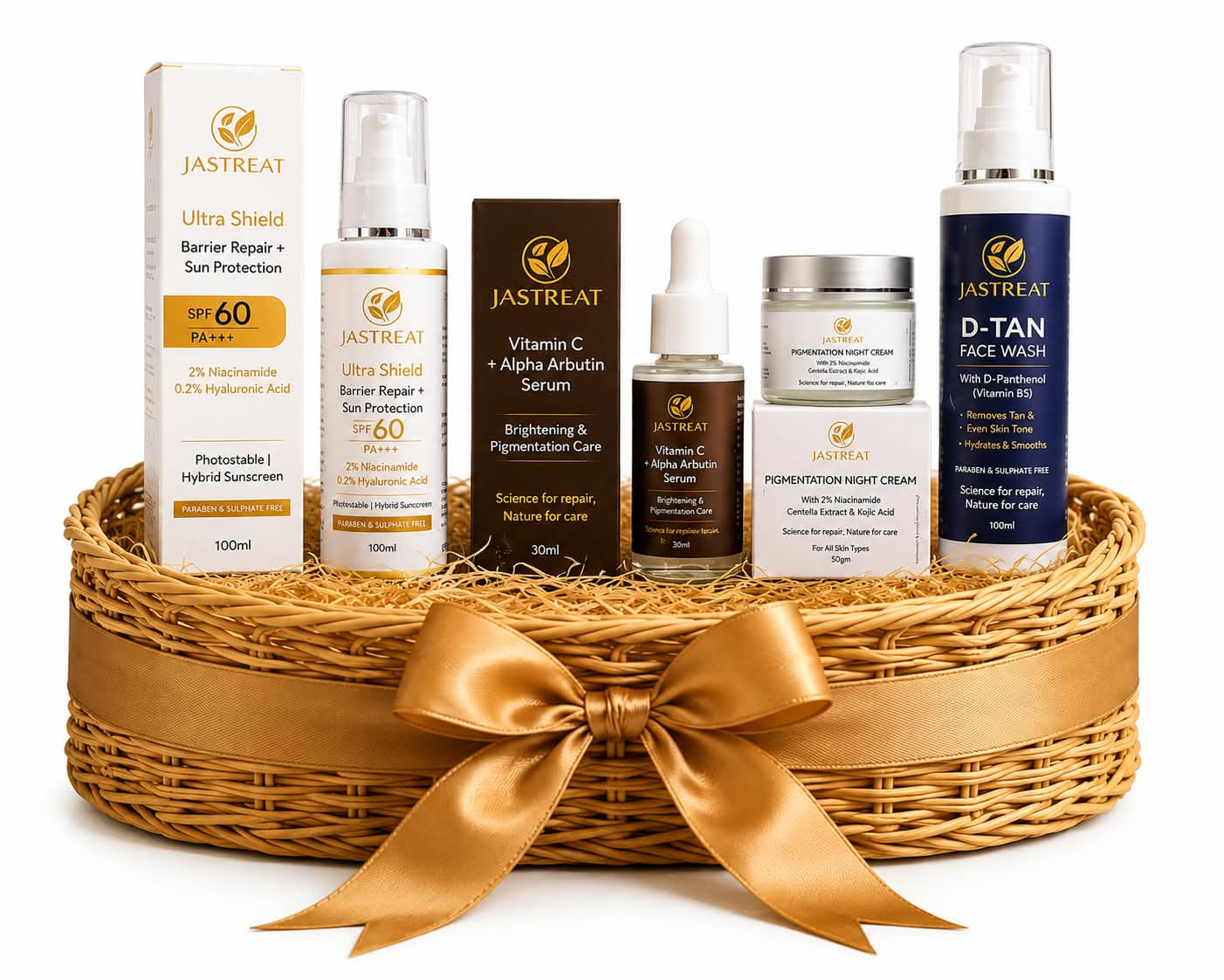 JASTREAT Complete Skincare Combo | Face Wash, Serum, Night Cream & SPF 60 Sunscreen